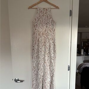 Jarlo Off-White Lace Maxi Dress